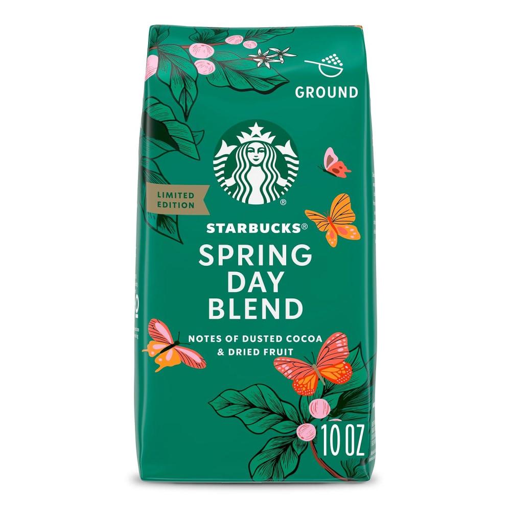 Starbucks Ground Coffee, Medium Roast Coffee, Decaf Pike Place Roast, 100% Arabica, 3 bags (12 oz each)(Spring Day Blend)