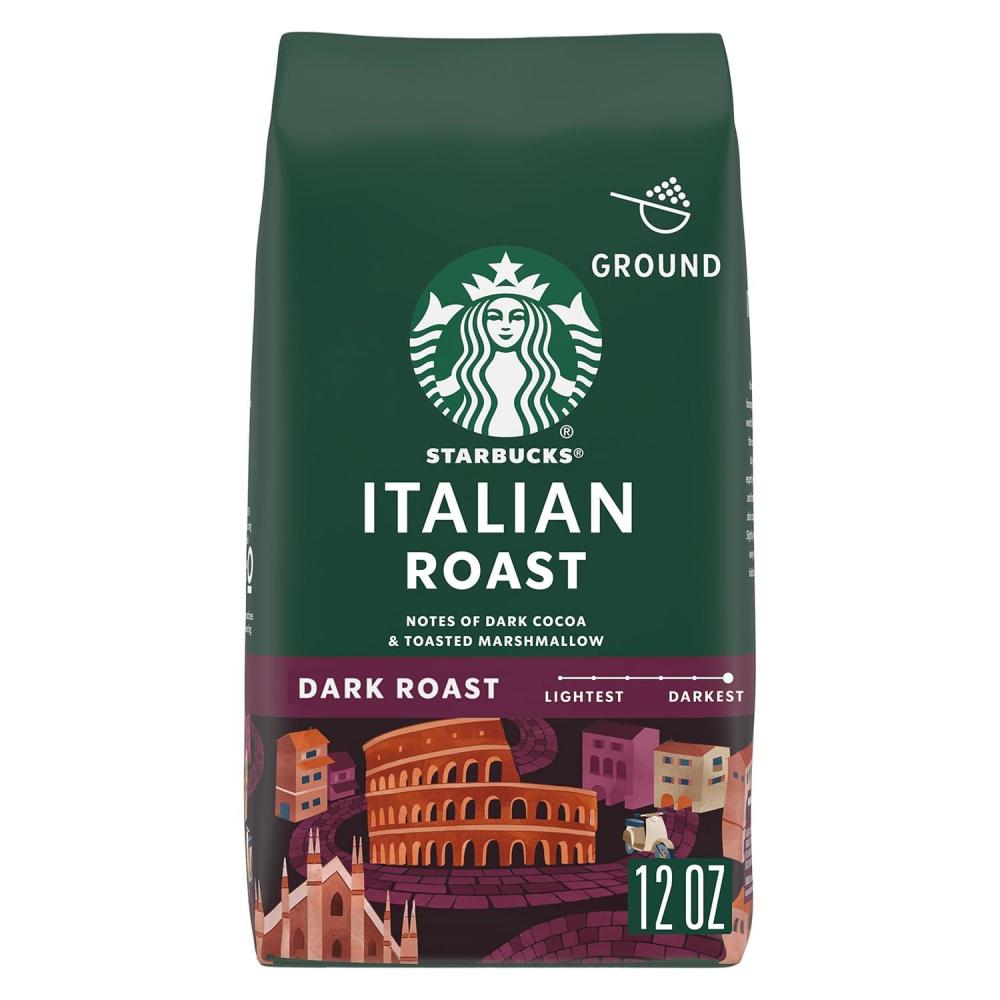 Starbucks Ground Coffee, Dark Roast Hot or Iced Coffee, Caffè Verona, 12 oz(Italian Roast)