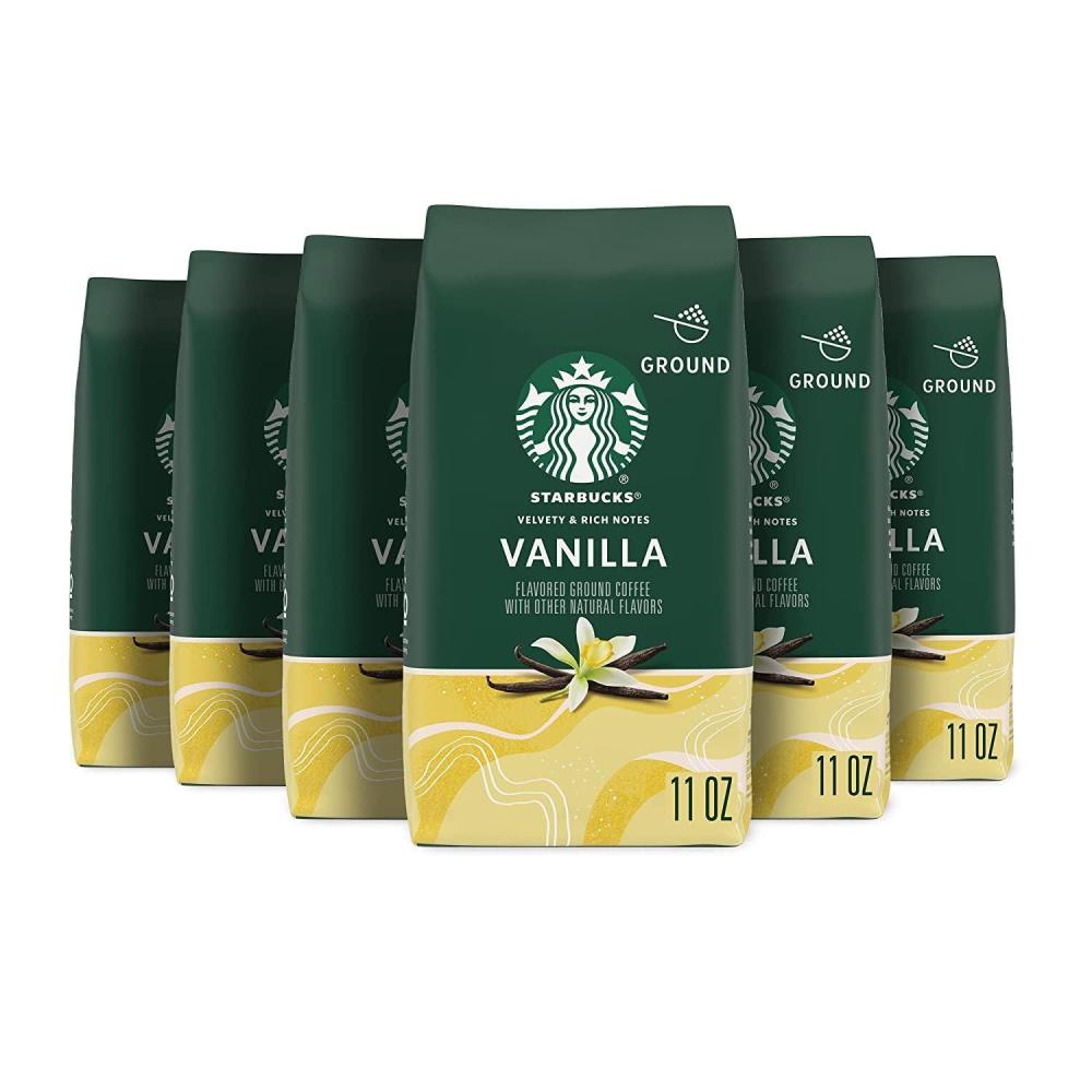 Starbucks Ground Coffee, Flavored Hot or Iced Coffee, Variety Pack, Three 11 oz Bags​(Velvety and Rich)