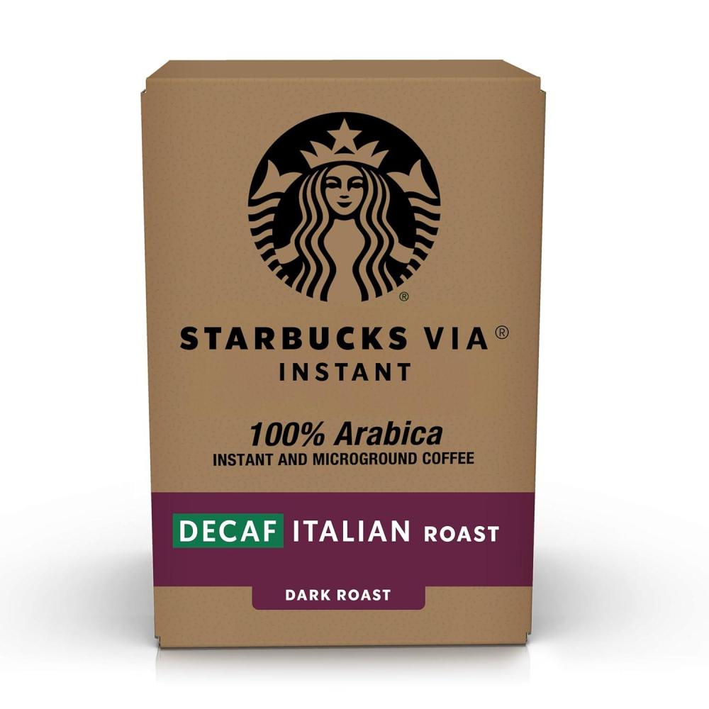 Starbucks VIA Instant Coffee Packets, Single Serve, Dark Roast Coffee, Italian Roast, 96 Packets(Decaf Italian Roast)