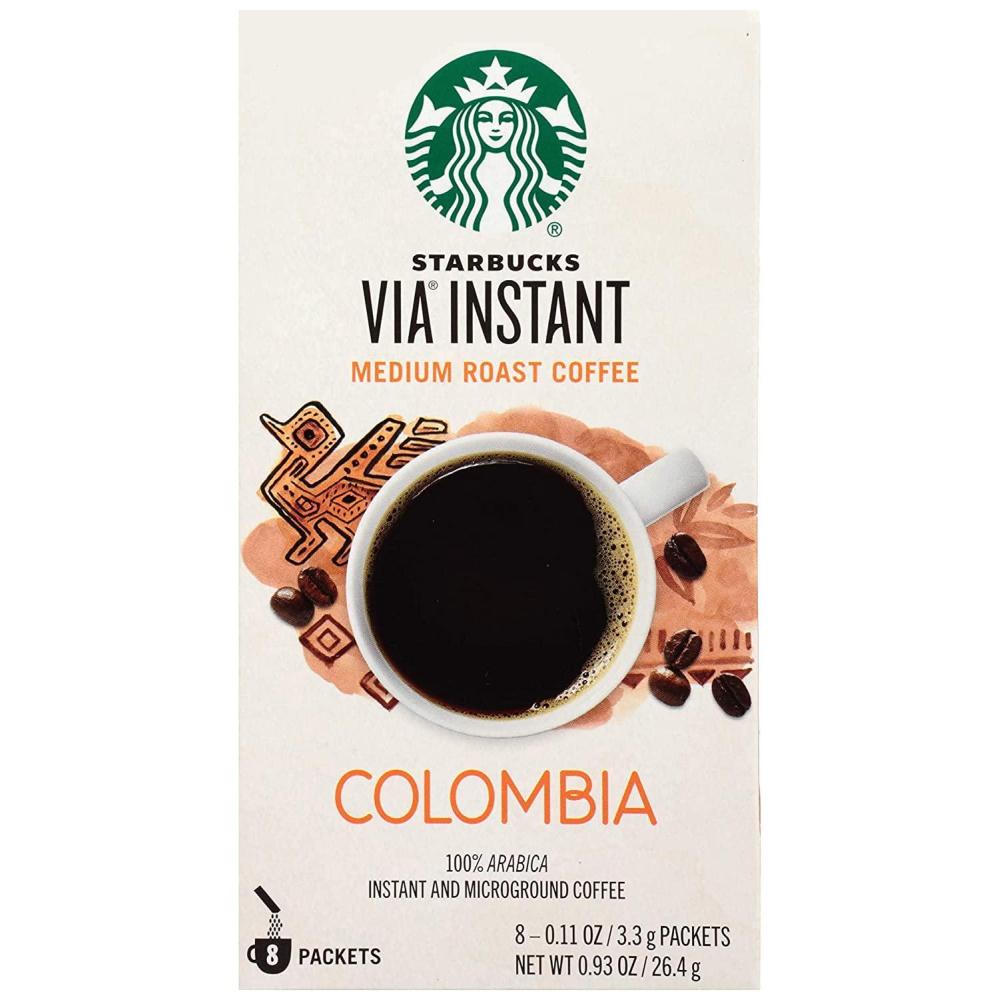 Starbucks VIA Instant Coffee, Medium Roast Coffee, Pike Place Roast, 100% Arabica, Single-Serve, 1 Box (50 Packets)(Colombia)