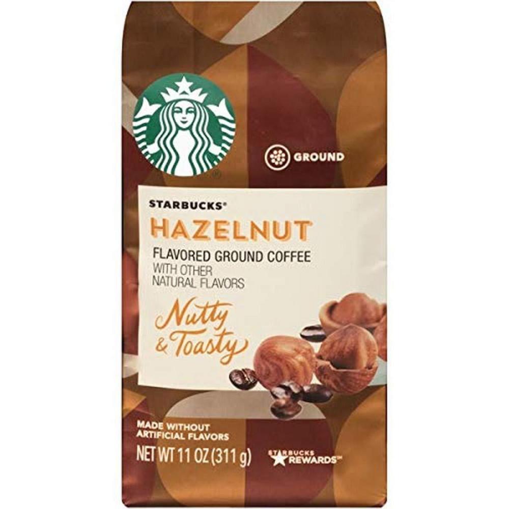 Starbucks Ground Coffee, Medium Roast Coffee, Decaf Pike Place Roast, 100% Arabica, 3 bags (12 oz each)(Hazelnut)