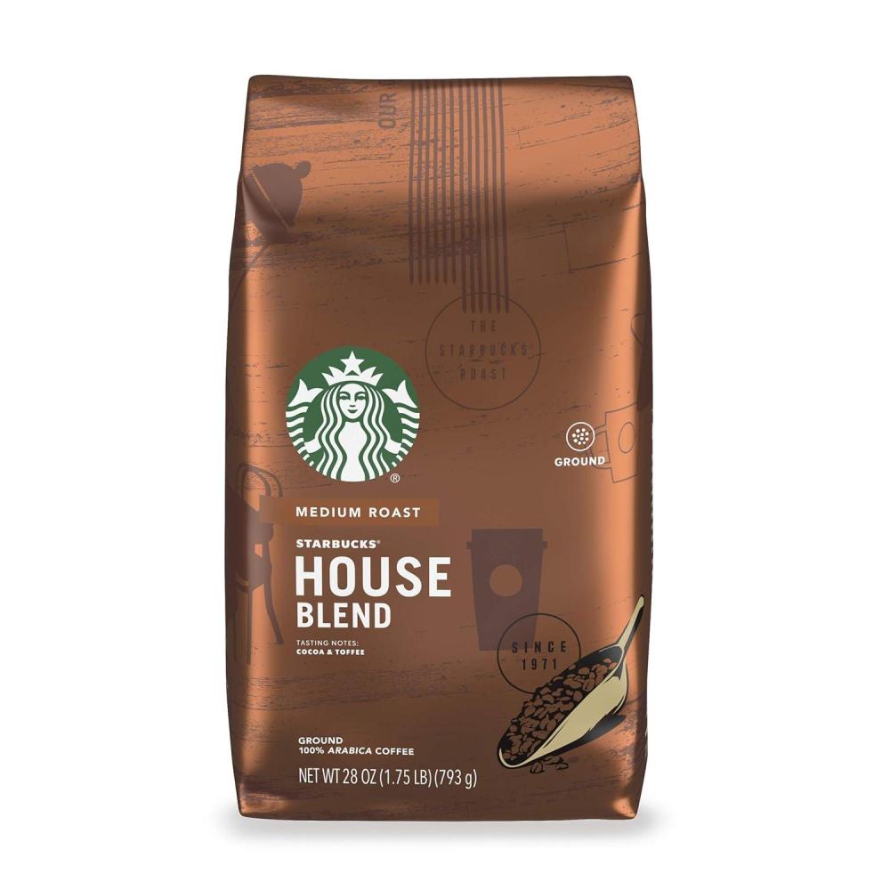 Starbucks Ground Coffee, Medium Roast Coffee, Decaf Pike Place Roast, 100% Arabica, 3 bags (12 oz each)(Cocoa and Toffee)