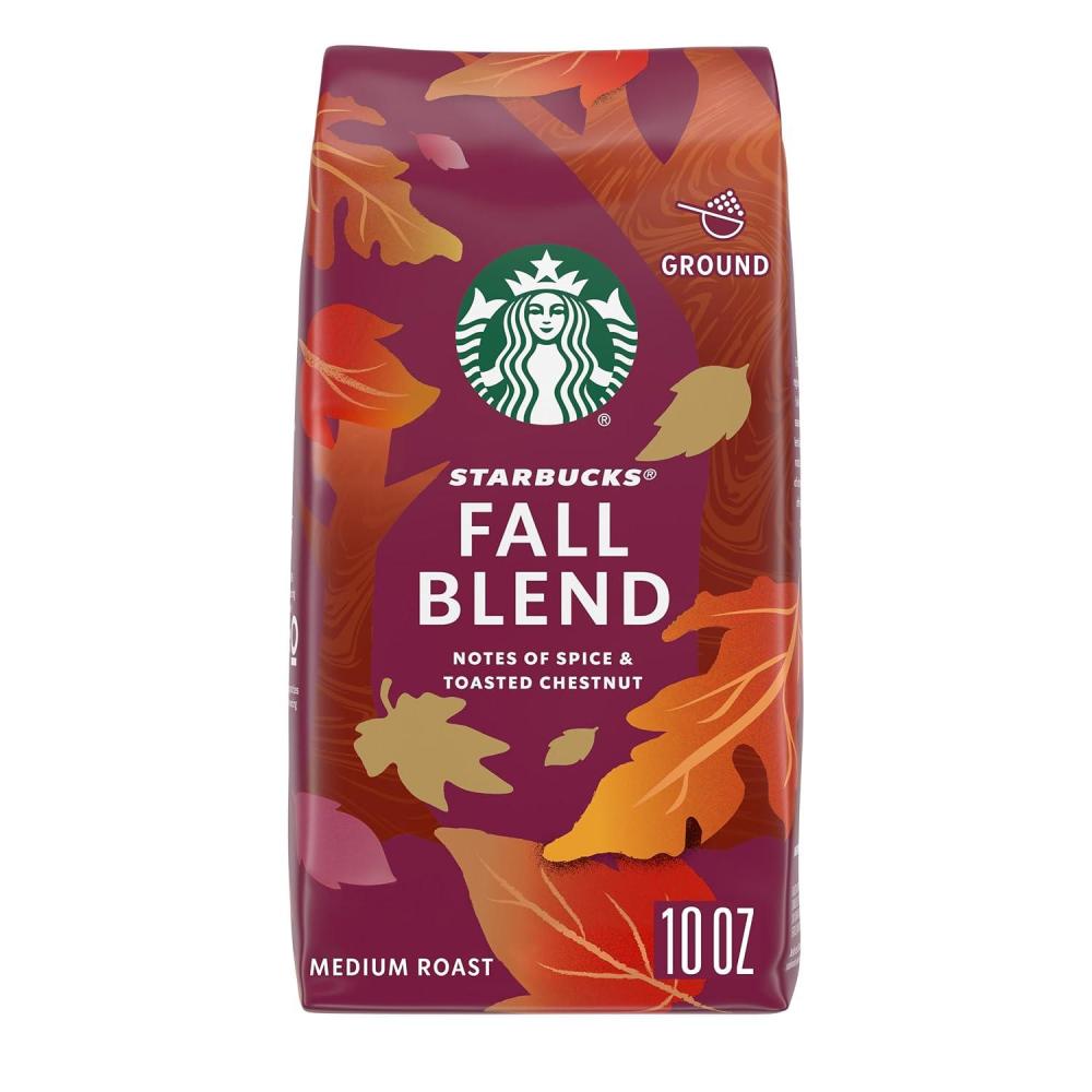 Starbucks Ground Coffee, Medium Roast Coffee, Decaf Pike Place Roast, 100% Arabica, 3 bags (12 oz each)(Fall Blend)