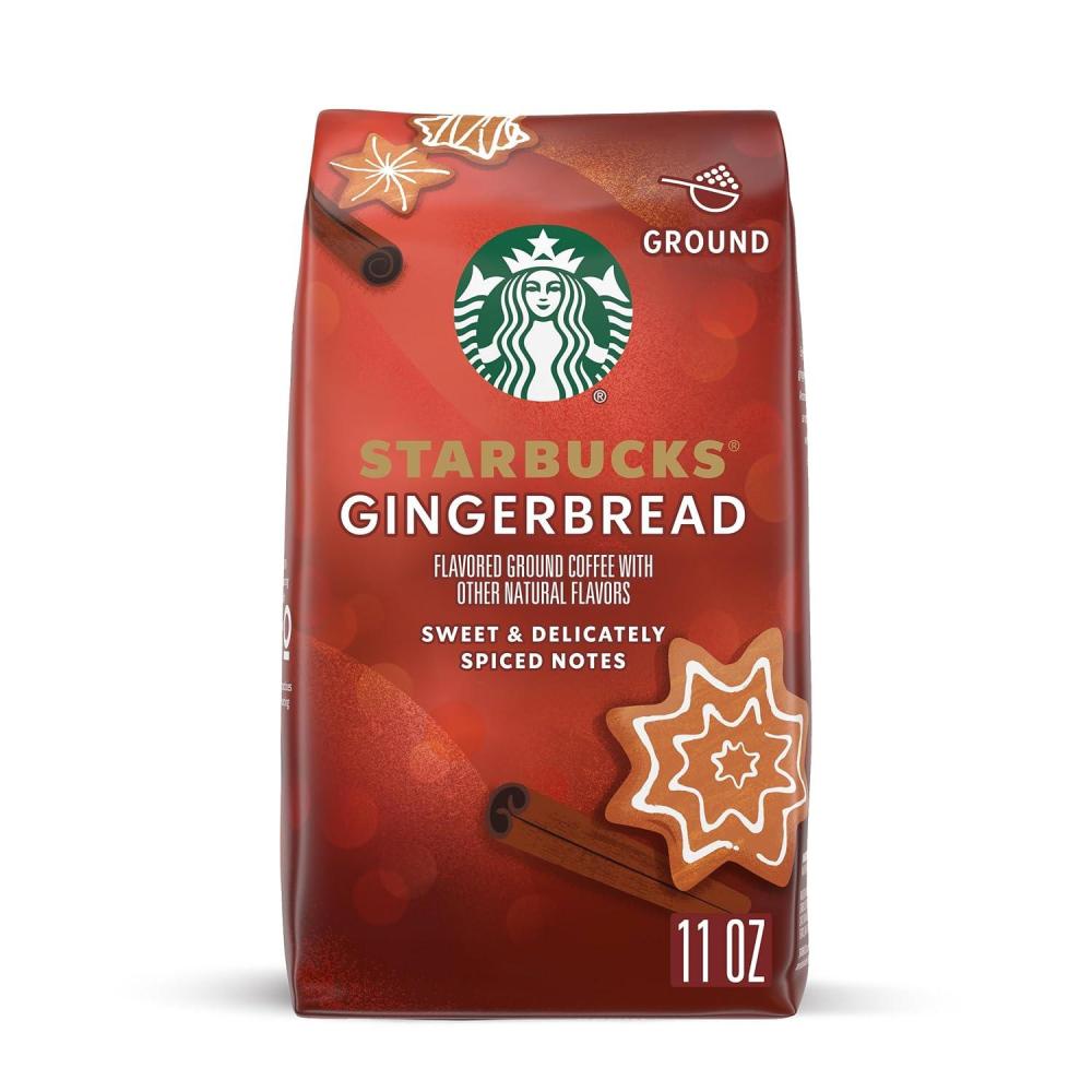 Starbucks Ground Coffee, Medium Roast Coffee, Decaf Pike Place Roast, 100% Arabica, 3 bags (12 oz each)(Gingerbread)