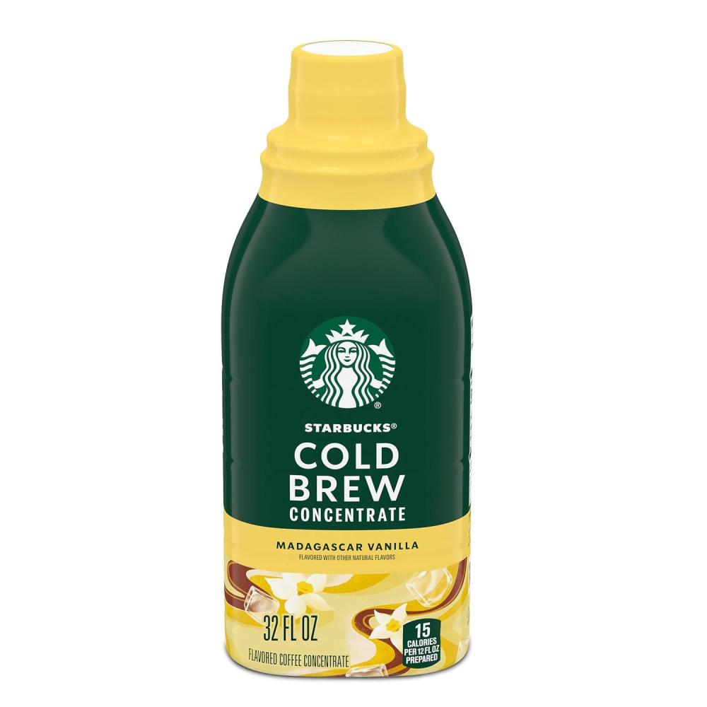 Starbucks Cold Brew Coffee Concentrate, Madagascar Vanilla Flavored Iced Coffee, 32 fl oz(32 Fl Oz (Pack of 1))