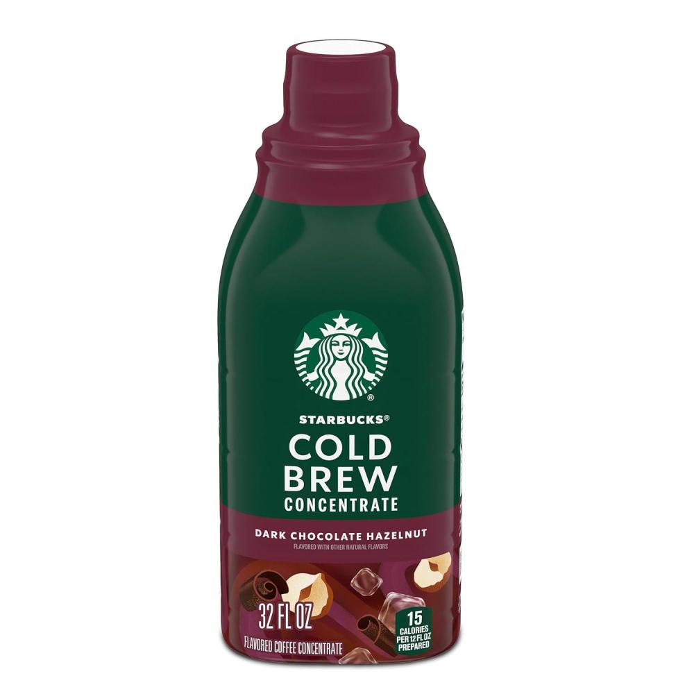 Starbucks Cold Brew Coffee Concentrate, Dark Chocolate Hazelnut Flavored Iced Coffee, 32 fl oz(32 Fl Oz (Pack of 1))