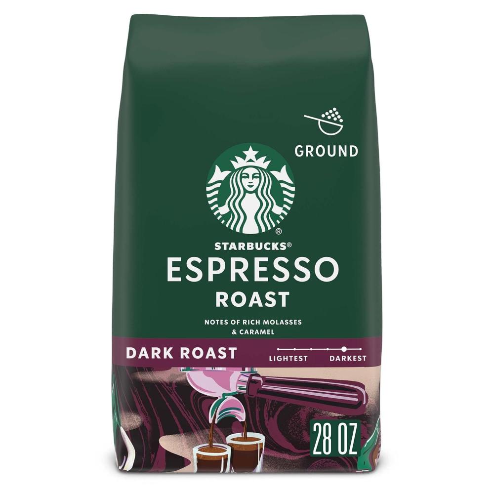 Starbucks Ground Coffee, Dark Roast Coffee, Espresso Roast, 100% Arabica, 1 bag (28 oz)(28 Ounce (Pack of 1))