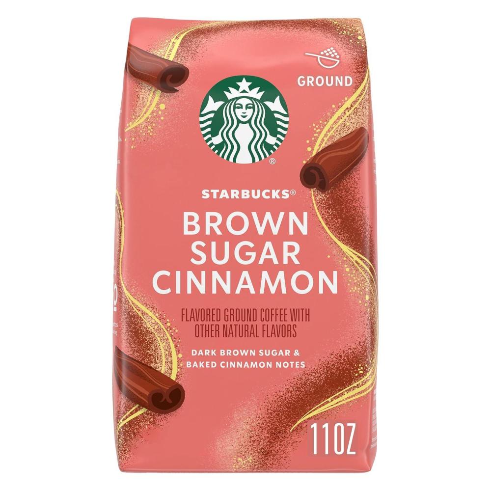 Starbucks Brown Sugar Cinnamon, Hot or Iced Coffee, Flavored Ground Coffee, 11 oz