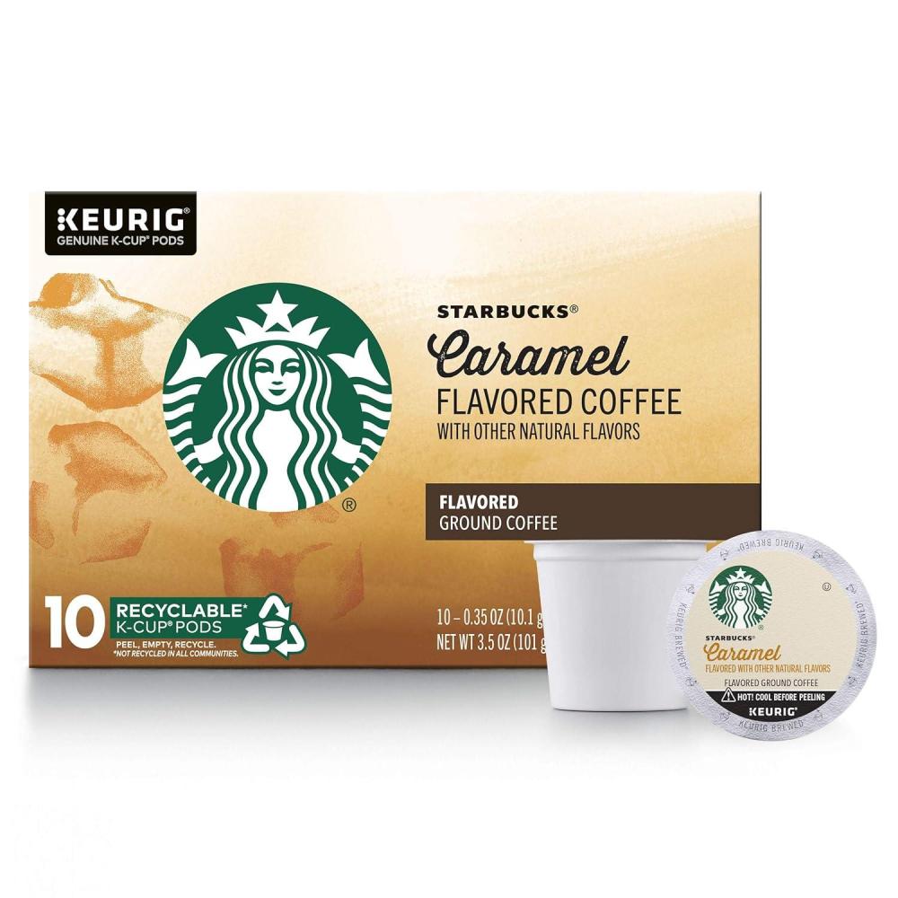 Starbucks Flavored K-Cup Coffee Pods — Caramel for Keurig Brewers — 1 box (10 pods)