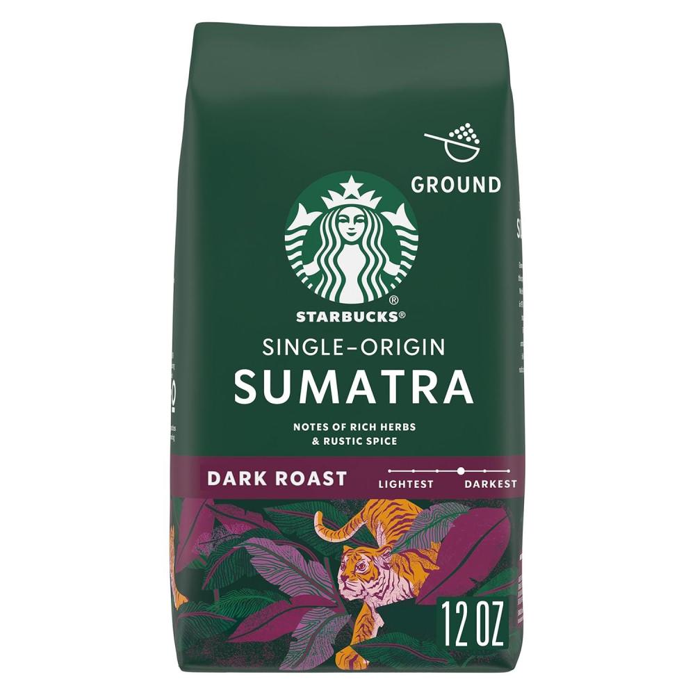 Starbucks Ground Coffee, Dark Roast Hot or Iced Coffee, Caffè Verona, 12 oz(Sumatra)
